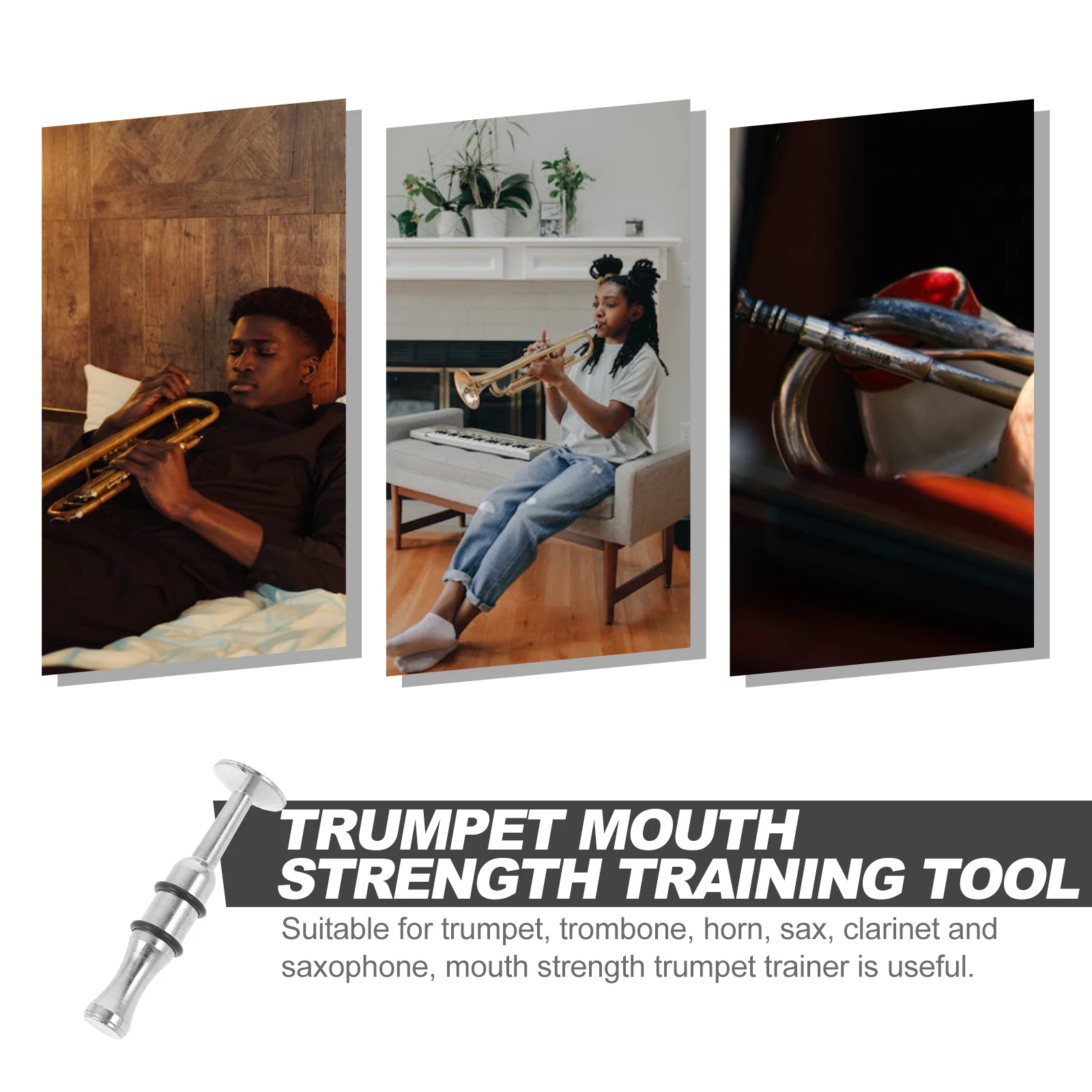 

Mouth Strength Training Device for Trumpet Saxophone Trombone Clarinet Horn Flute Lip Muscle Trainer Improve Playing Skills