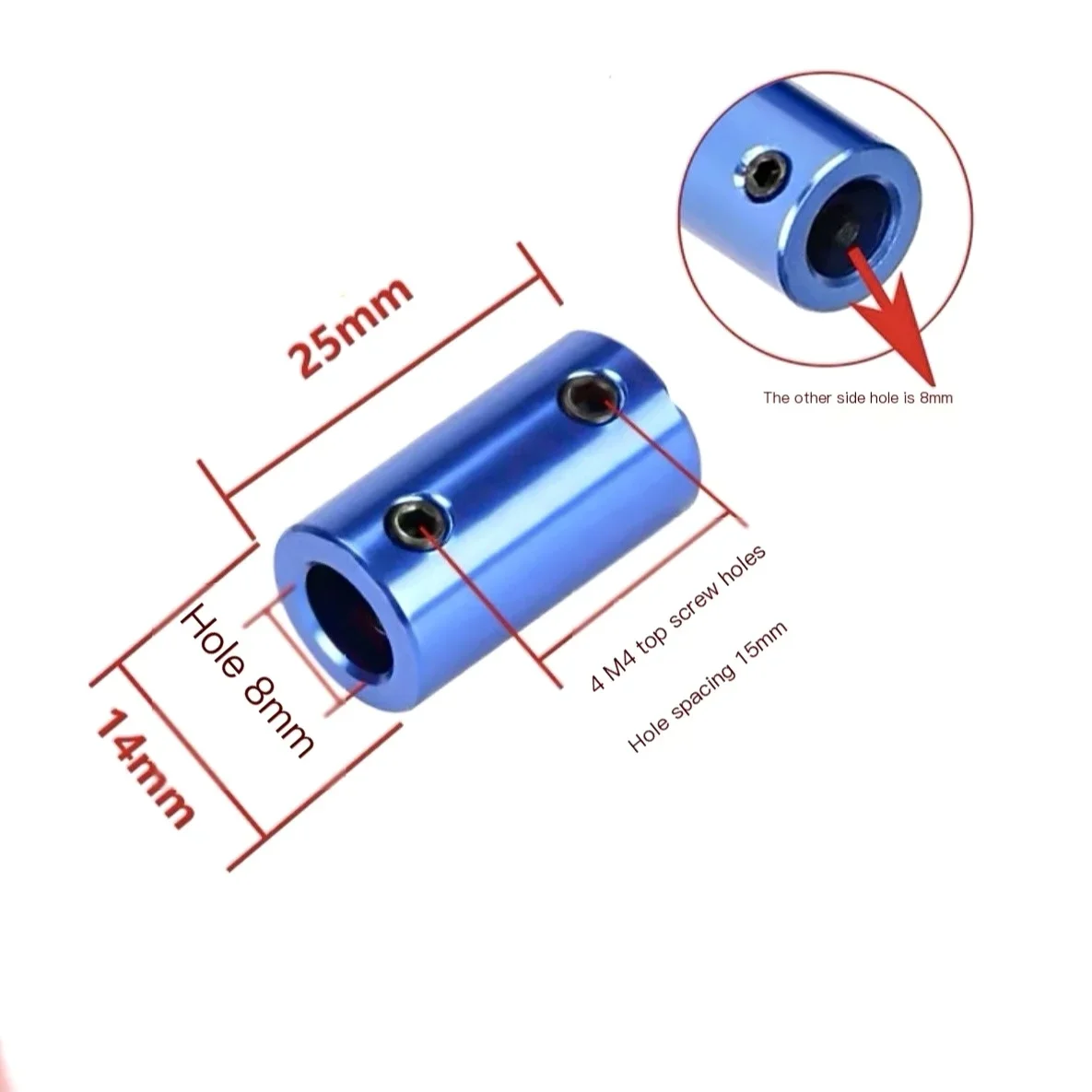알루미늄 합금 커플링, DIY 모터 샤프트 어댑터, 확장 가변 직경 샤프트 슬리브 커넥터, 8mm, 10mm, 12mm, 14mm