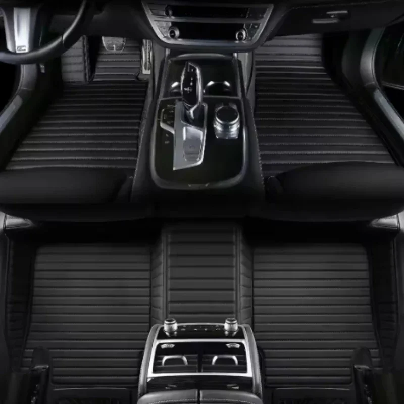Custom Large stripes Car Floor Mats for Lincoln CORSAIR MKZ Continental Aviator 6 7 Seat 2017-2024 Interior Car Accessories