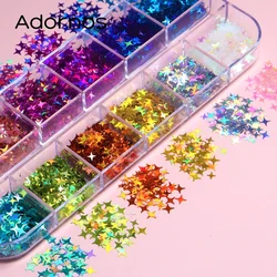 UV Resin Filler Holographic Star Sequins Resin Art Decoration Laser Four-pointed Stars Glitter Flakes Crafts Jewelry Accessories