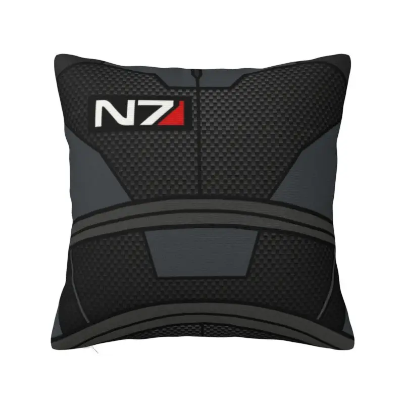 Mass Effect N7 Armor Cushion Cover Velvet Alliance Military Video Game Throw Pillow for Sofa Car Square Pillowcase Decoration