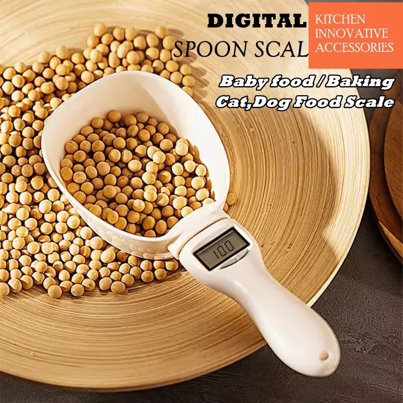New Portable Pet Food Scale Electronic Precision Gram Meter Measuring Spoon Baby Milk Powder Spoon Scale Food Supplement Scale