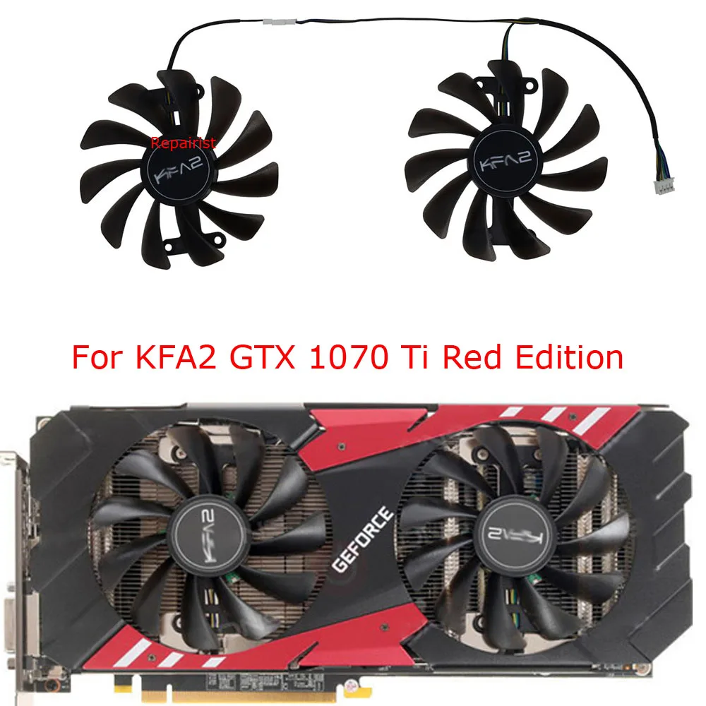 GPU Cooler Video Cards Fan For KFA2 GTX1070 Ti EX,For KFA2 GTX 1080/1070 EX OC,Graphics Cards Cooling,2Pcs/Set