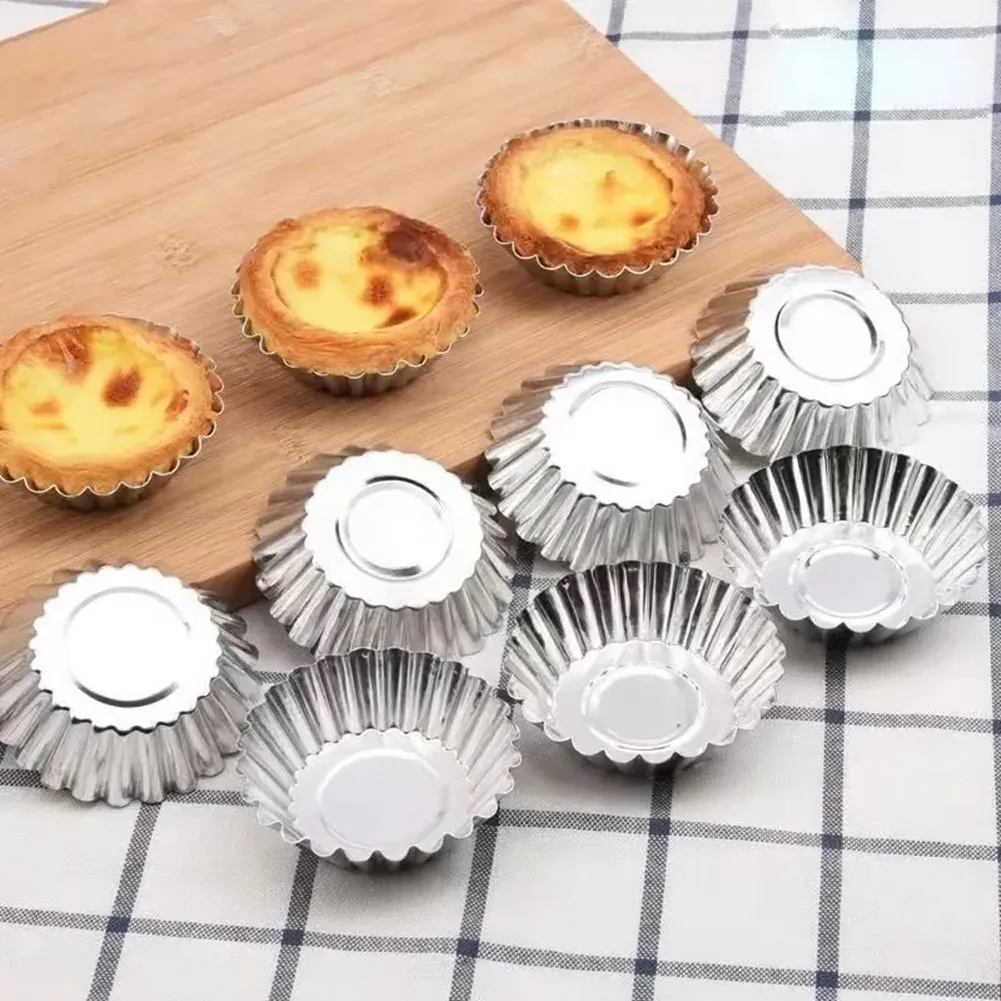 Moldes Reutilizables de Aluminio para Tartaletas de Huevo, 100 Piezas, para Hacer Cupcakes, Muffins, Pasteles, Galletas, Gelatinas, Chocolates, Trufas y Pudines