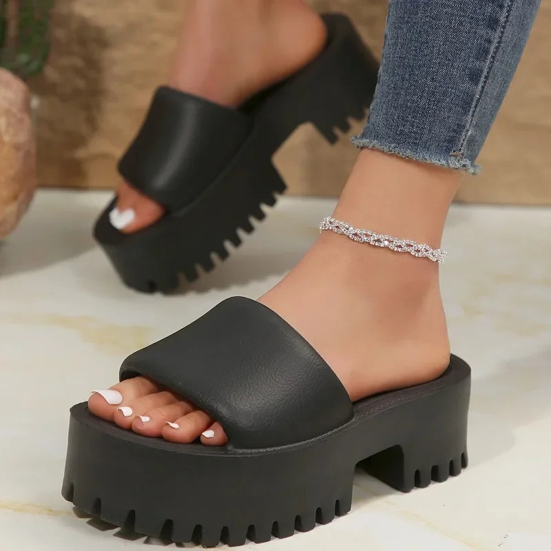 Luxury Round Toe High-heel Shoes Ladies Heel Tenis Fast Women Shoes Heels Sneakers Sports Chunky Platform Wedges Slipper Sandal