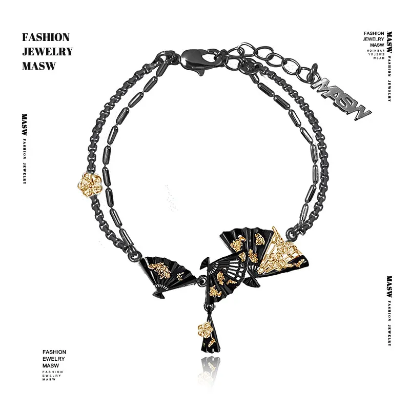 

MASW Original Design Delicate Personality Folding Fan Bracelets For Women 2025 Trend New Fashion Jewelry Hot Selling Accessories