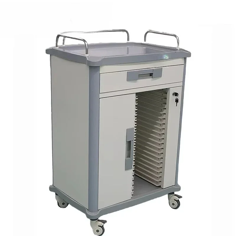 ABS file trolley, using a drawer with two columns to record documents, hospital room bracket