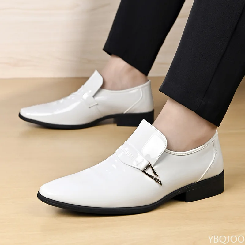 2026 Модные мужские офисные деловые туфли большого размера с низким вырезом, повседневные удобные многофункциональные мужские свадебные туфли с острым носком