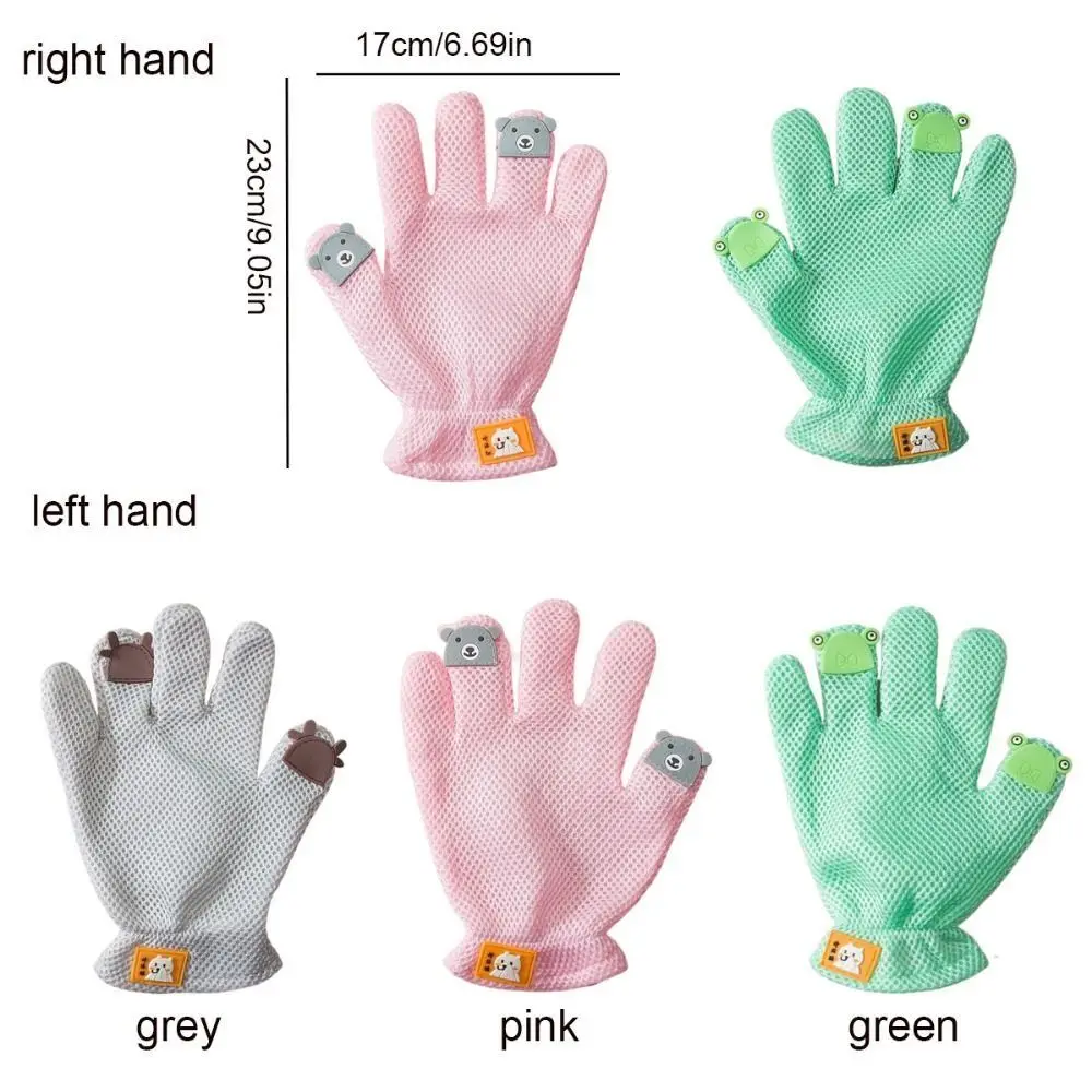 Cartoon Katze Haar Entfernung Handschuhe Mesh Stoff Silikon Haustier Haar Entfernung Pinsel Atmungsaktive Katze Pflege Handschuh