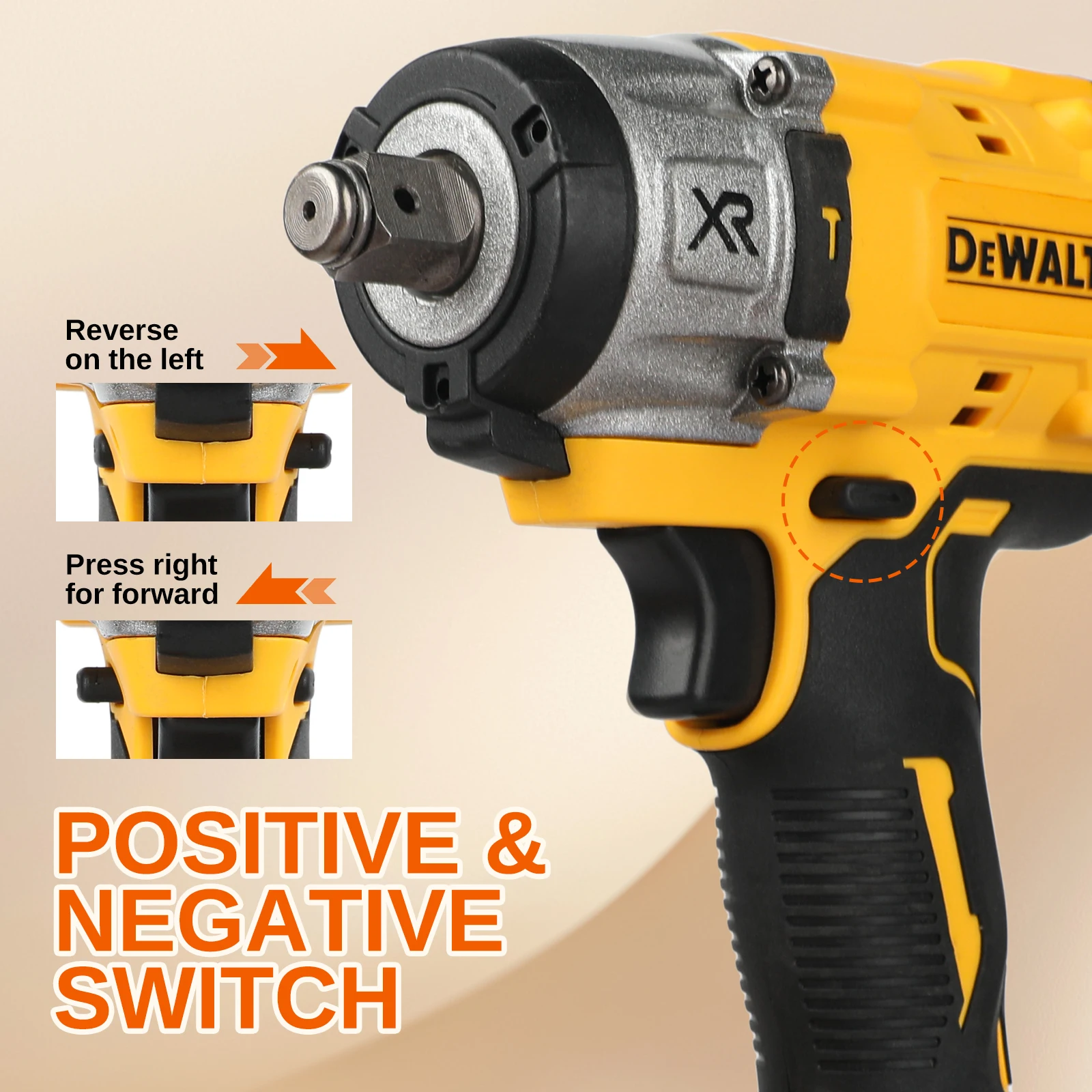 

DEWALT 1/2 "DCF922 Беспроводной ударный гайковерт Перезаряжаемый высокий крутящий момент 406 Нм (реверс) 2500PRM Универсальный аккумулятор 20 В Электроинструменты