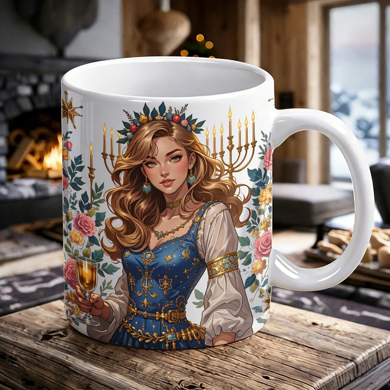 

Creative Goddess Print Ceramic Mug, Coffee Cup, Milk Cup, Office Tea Cup, Drinking Cup, Fade-Resistant, Gift for Friends