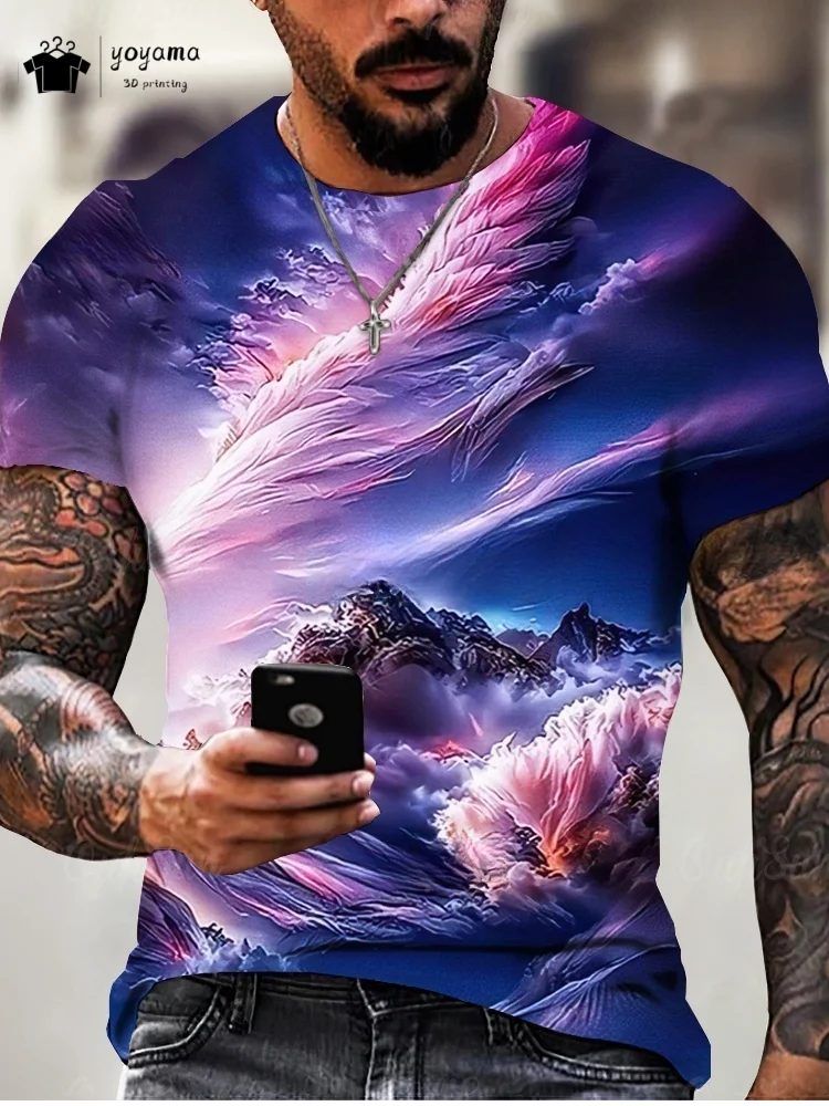 

Новая мужская футболка с 3D принтом, летние уличные мужские топы в стиле хип-хоп, модная мужская футболка с коротким рукавом, спортивные мужские футболки большого размера