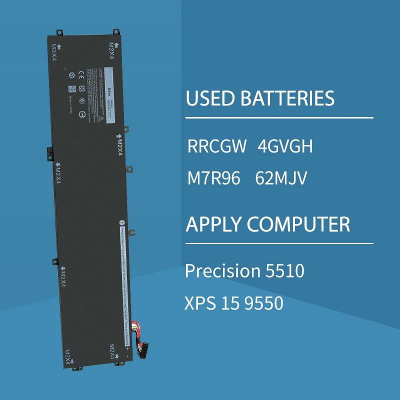 Somi-Nieuwe Originele 4Gvgh Laptop Batterij Voor Dell Precisie 5510 Xps 15 9550 Serie 1p6kd T453x 11.4V 84wh