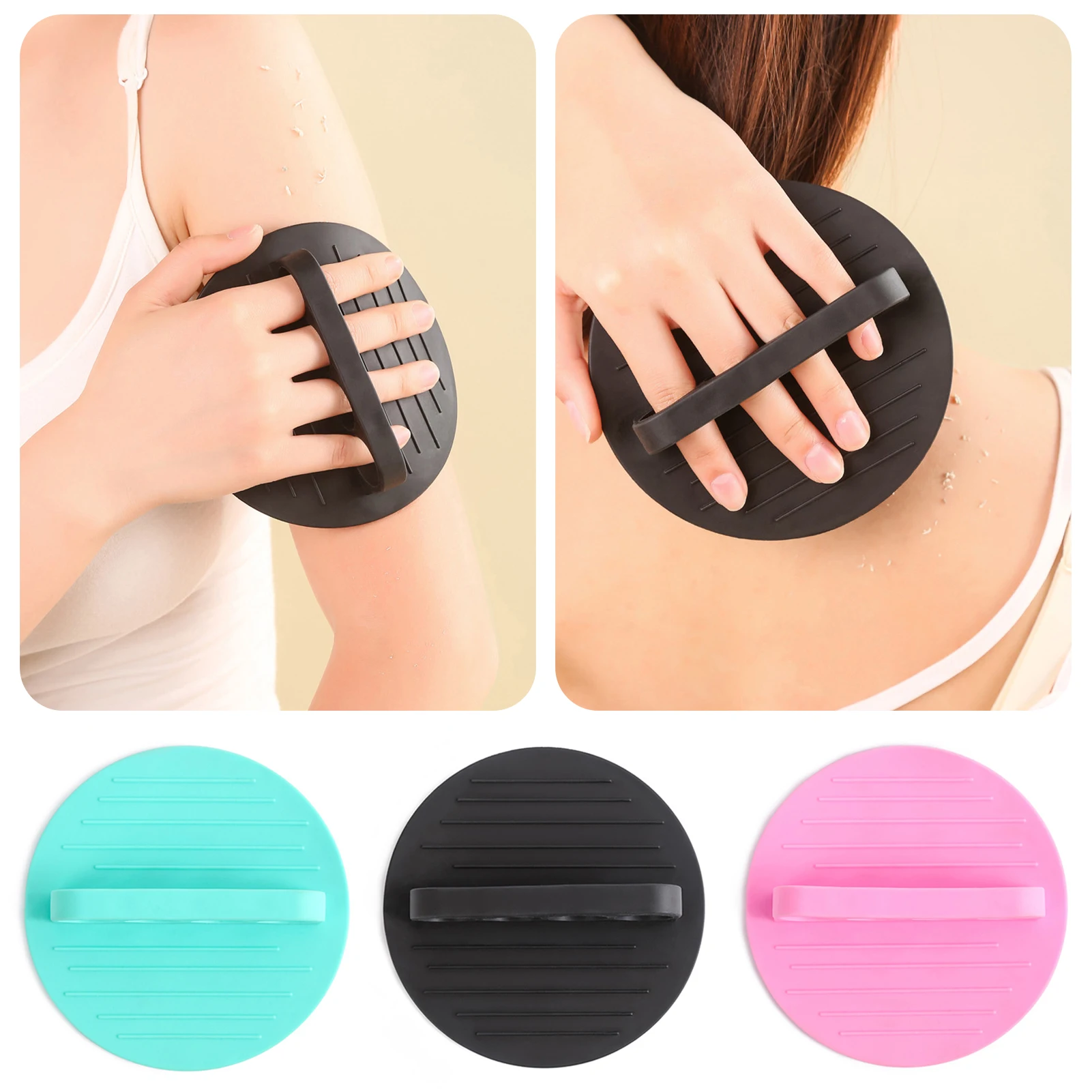 No Pain Exfoliating Bath Scrubber Glove Dead Skin Remover For Back Dual-Sided Texture For Deep Scrub & Soft Massage Daily Shower