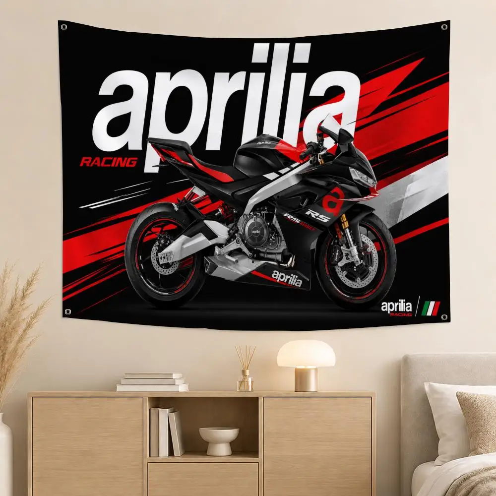 F1 Team Aprilia Racing Flags Modern Fabric Banner Pennants Apt Living Room Photo Corner Wall Ornament Deco view 4