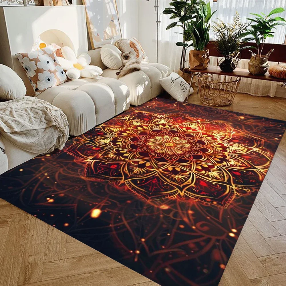 

Colorful Mandala Area Rug Large Non-Slip Carpet for Living Room Bedroom Hallway Entrance Door Step Mat Home Decoration