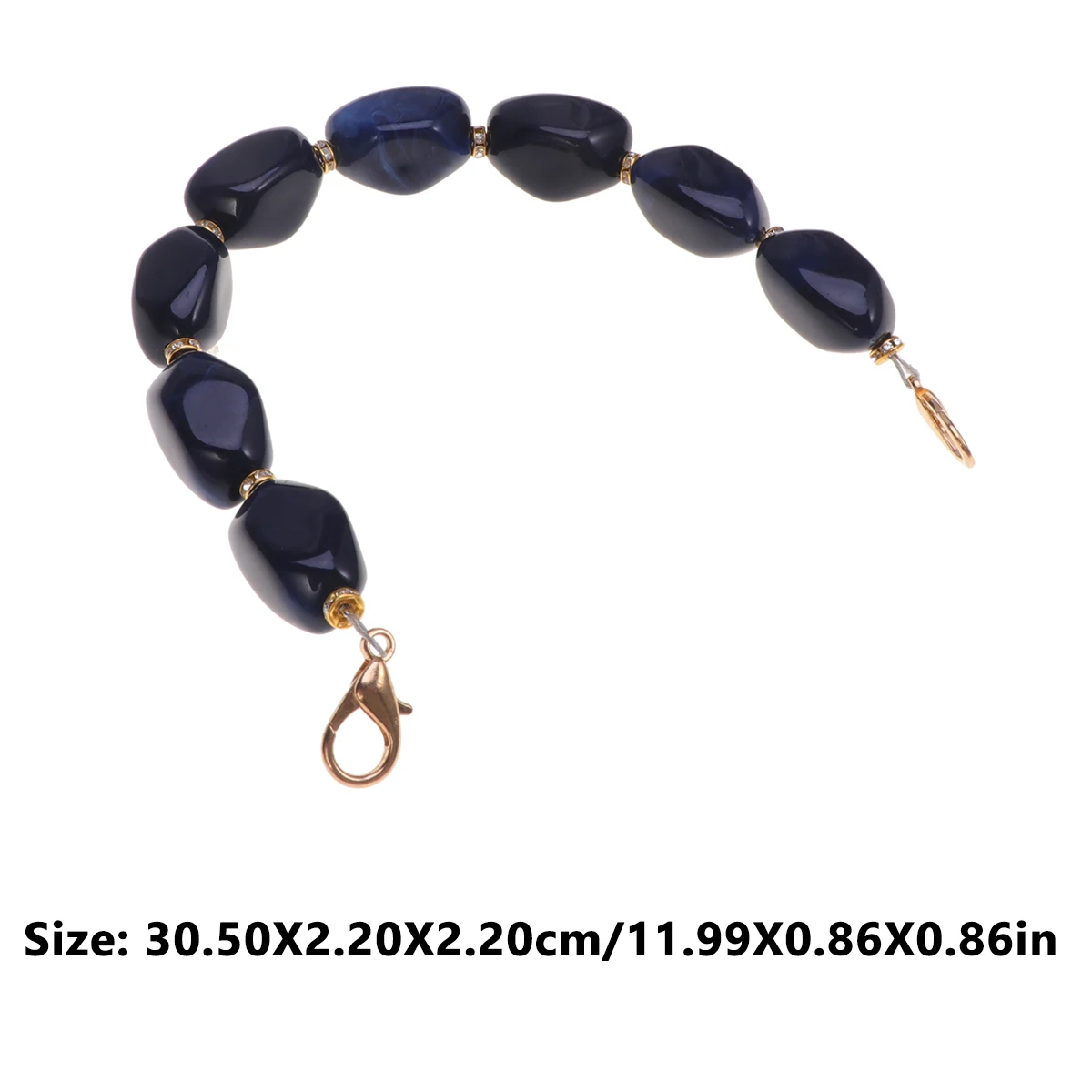 

Bag Strap Replacement Bicolor Blue Acrylic Resin Premium Adjustable For Crossbody Shoulder Handbag Messenger Travel Gym