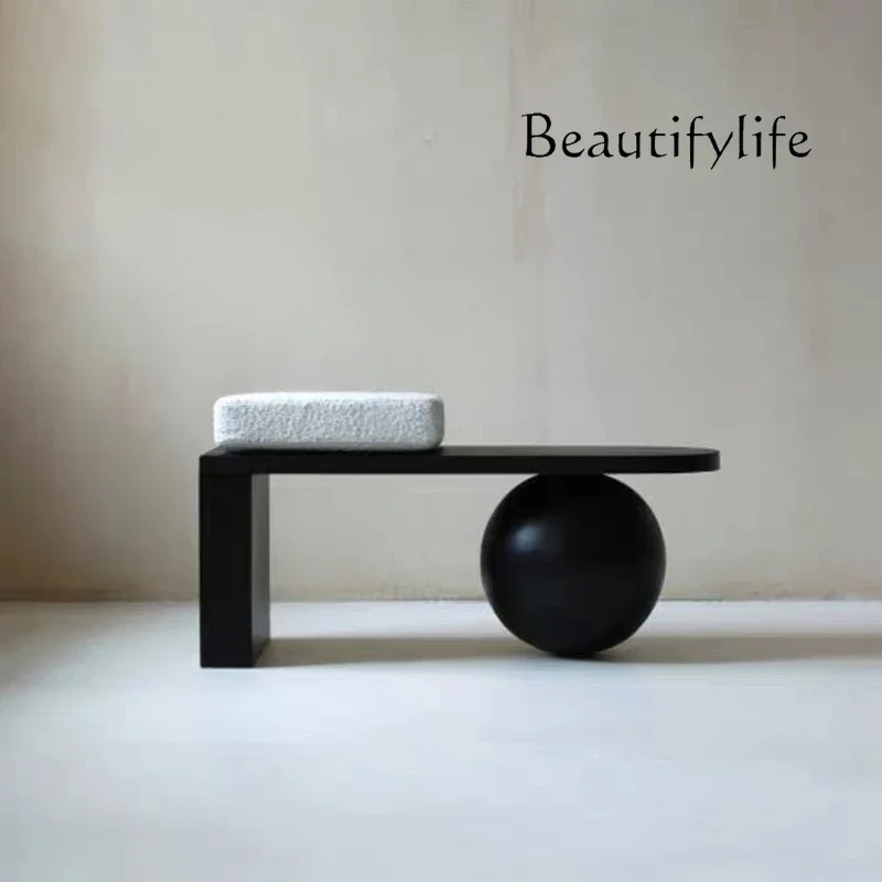 

N Nordic Long Stool Designer Art Tailstock Light Luxury Shoe Changing Stool Simple Solid Wood Sofa Bench