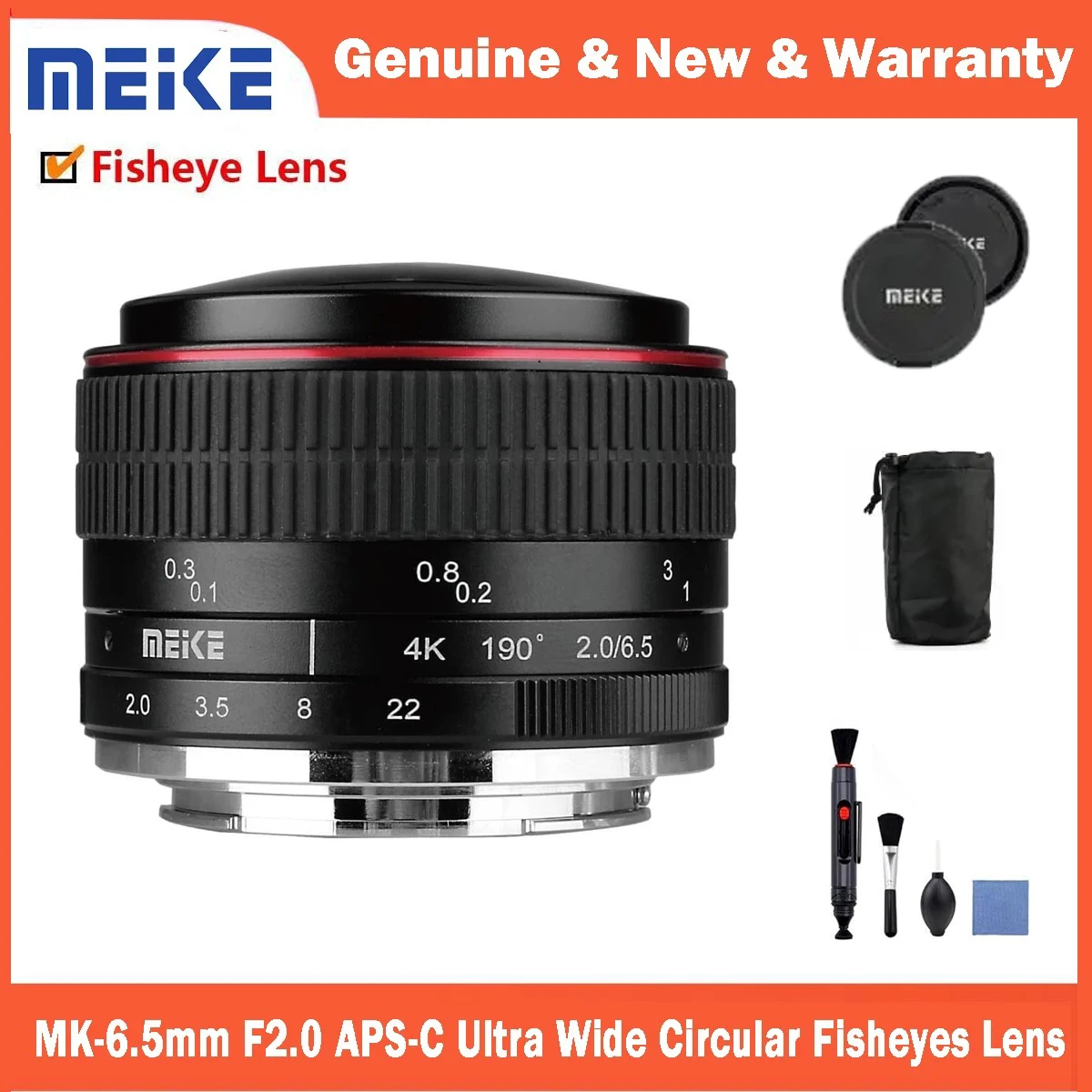 Meike MK-6.5mm F2.0 APS-C Ultra Wide Circular Fisheyes Lens for Sony E/Fujifilm X/Canon EF-M/Panasonic Olympus Lumix M43 Mount