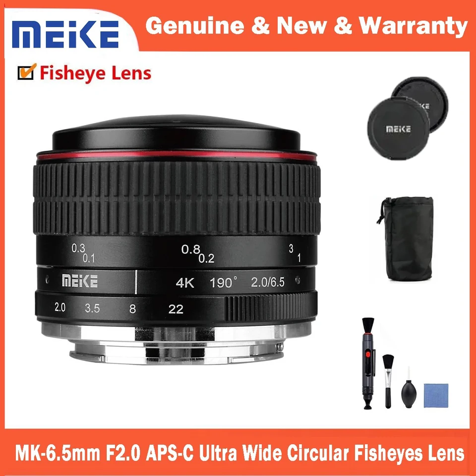 Meike MK-6.5mm F2.0 Fisheye Lens for Sony E/Fujifilm X