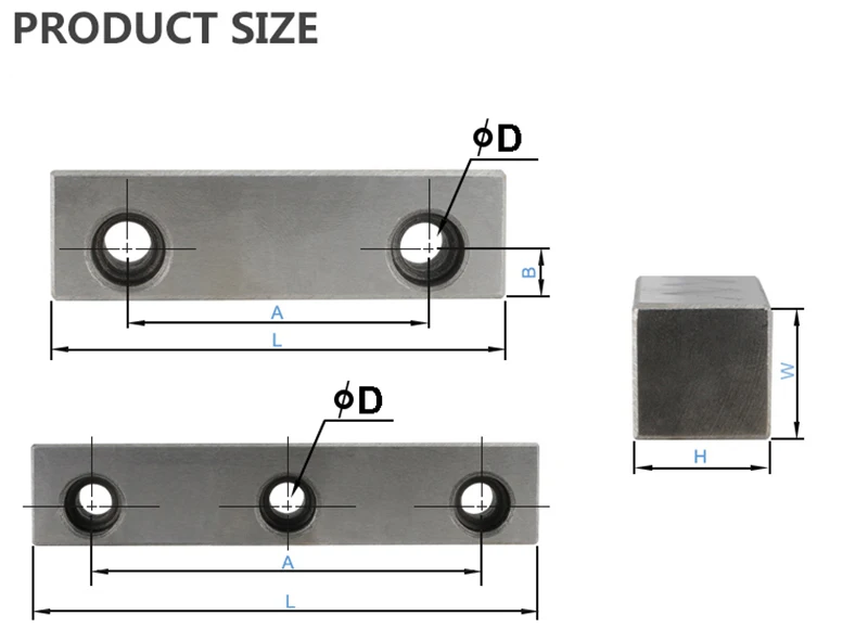 5PCS Industrial Wear Resistant Mold Block 20x10mm Parallel Plate Pressing Strip for Injection Molding Machine Accessories