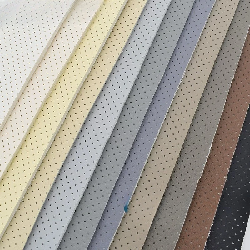 Composite Sponge Perforated PU Artificial Leather Fabric Car Interior Home Audio Video Room Breathable and Noise Reducing Cloth