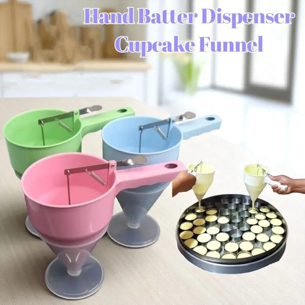 

Adjustable Batter Dispenser with Stand Handle Easy To Use Small Food Ball Baking Tools Hand-held Large Capacity Kitchen Funnel