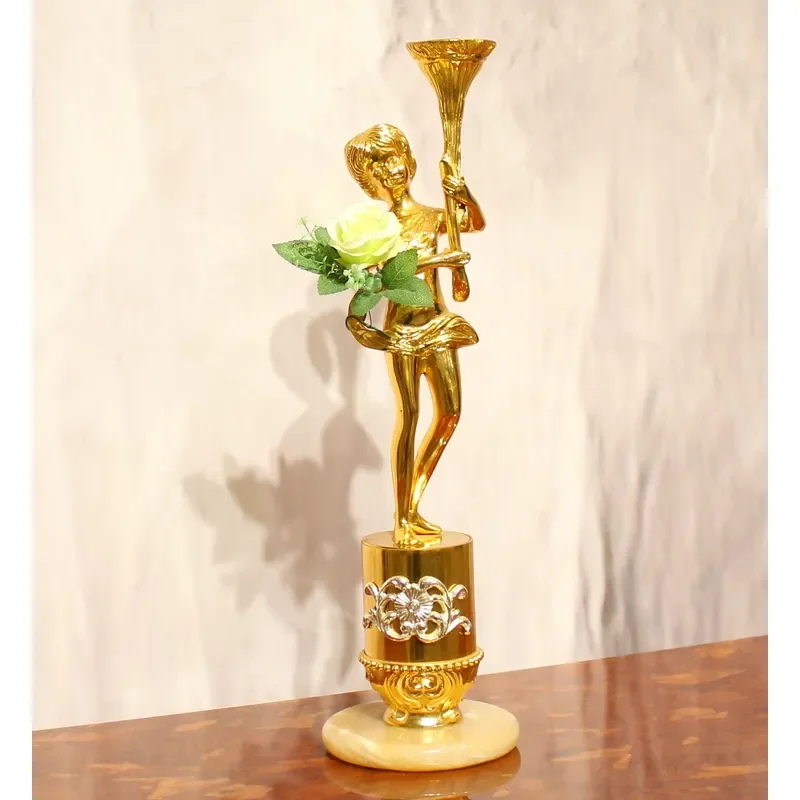 European Angel Candlestick Family Hotel Wedding Decoration Gifts Gold and Bronze Candlestick