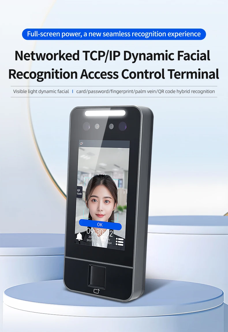 Biometric Fingerprint Attendance Machine Network TCP/IP Employee Checking in Recorder Face/Fingerprint/ID Card Access Control
