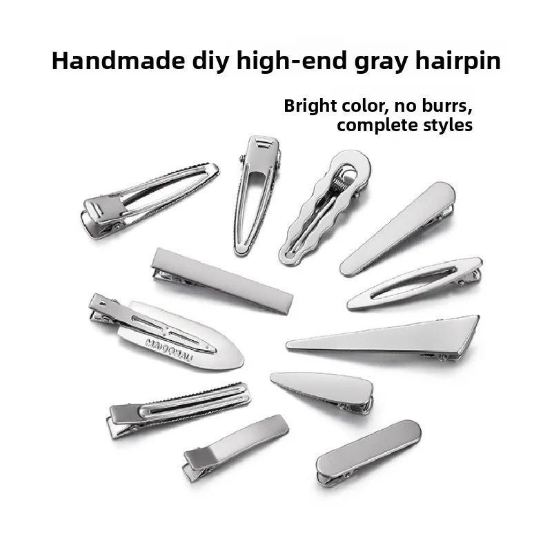

10PCS 46/55/59/60/65/80mm Clips Single Prong Alligator Hairpin With Teeth Blank Setting Jewelry Making Base For DIY Hair Clips