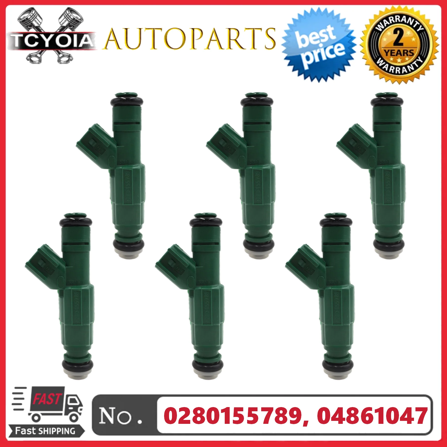 6 peças/lote 0280155789 04861047 Injetores de Combustível para Dodge Grand Caravan Caravan Plymouth Voyager Grand Voyager 3.3L V6 de 1998-2000