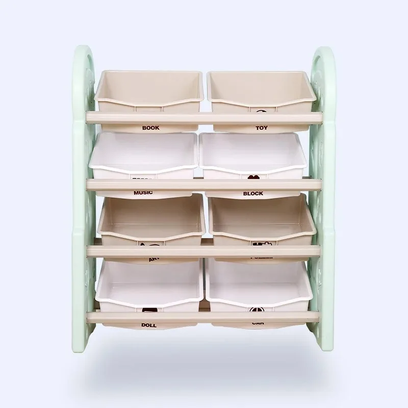 Children's Toy Storage Rack Kindergarten Baby Storage Cartoon Locker Multi-function Storage Bookshelf Plastic Cabinet