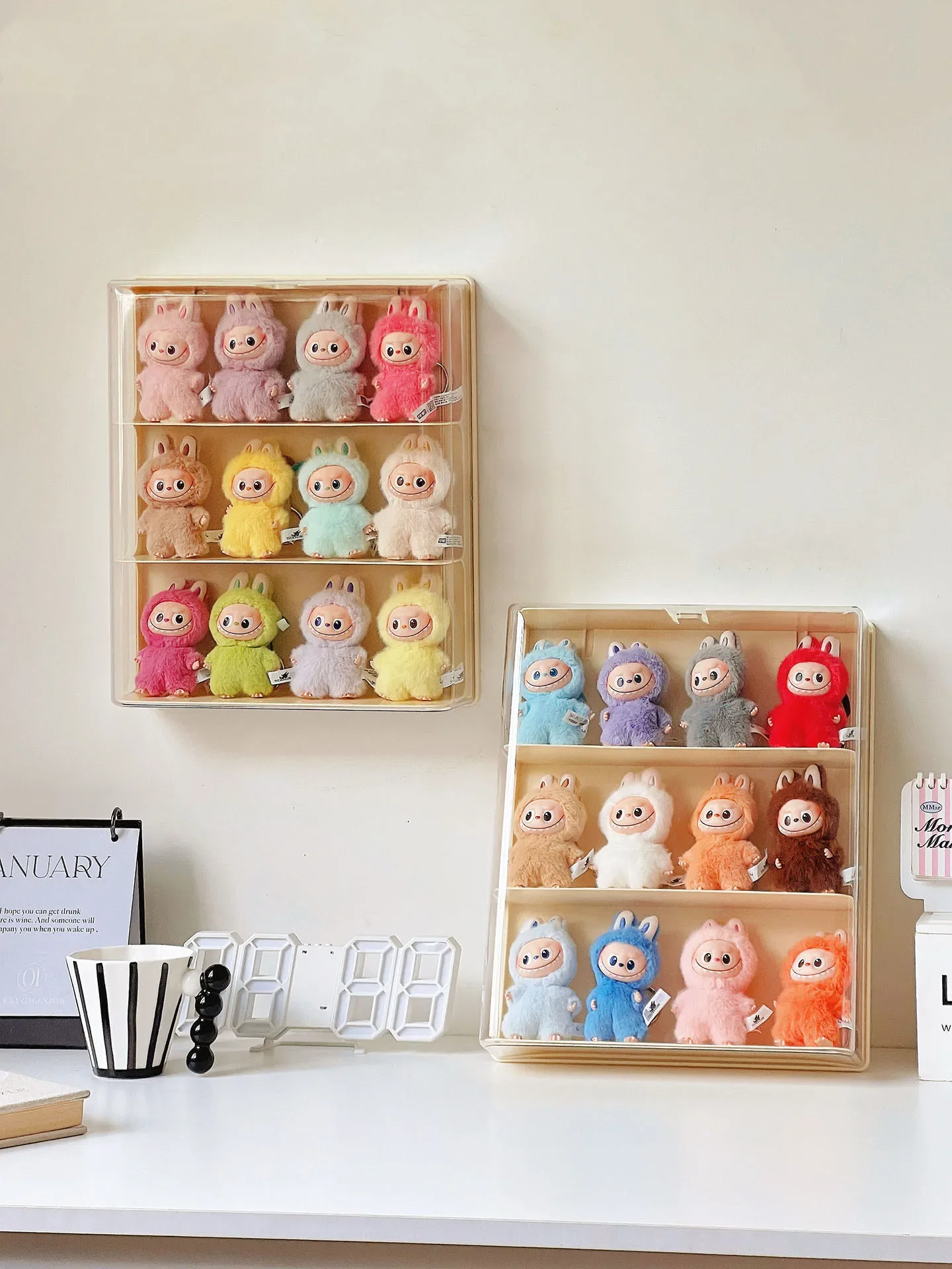 Wall-Mounted Display Box for LABUBU Acrylic Plush Doll Storage Box Large Capacity Dustproof Blind Box Display Cabinet