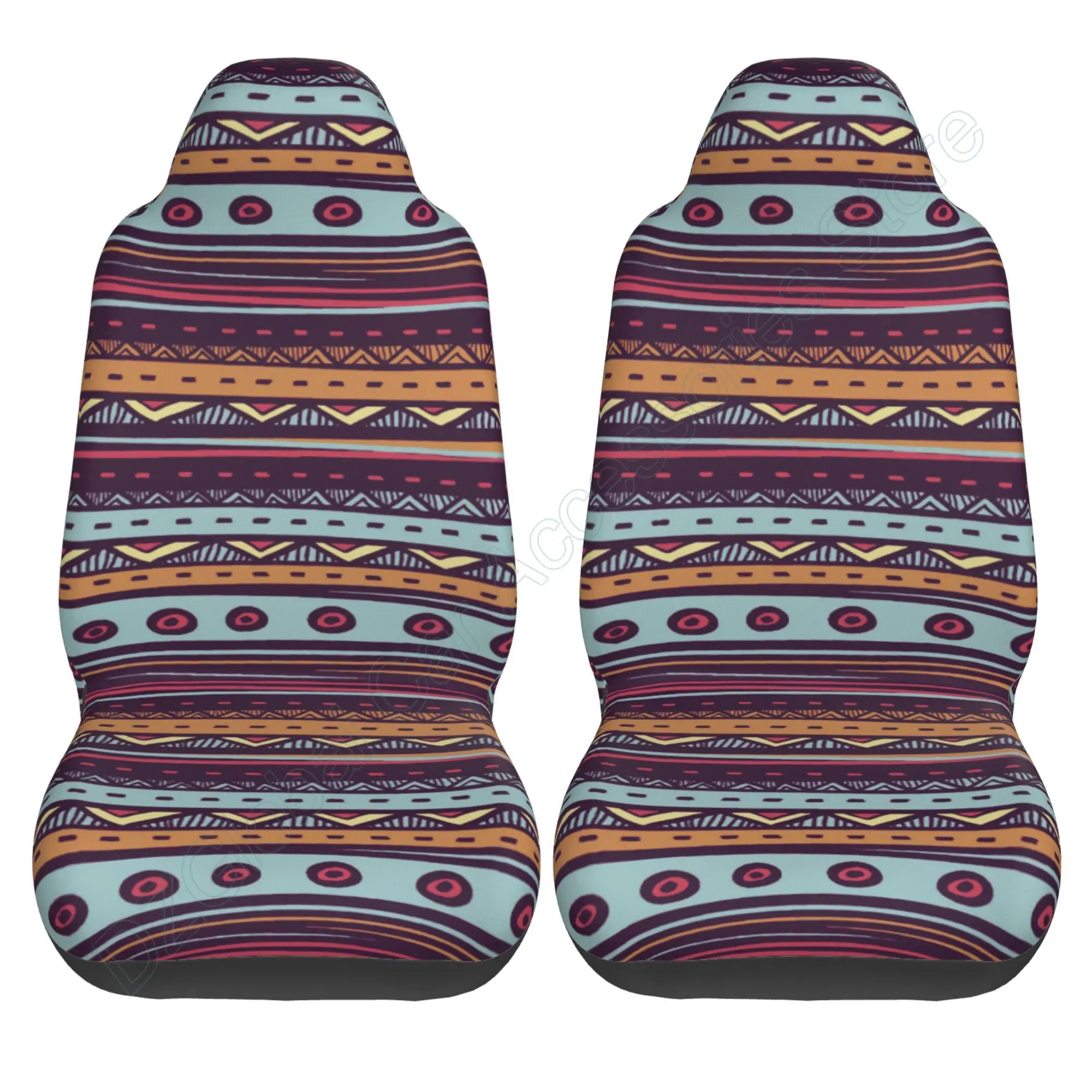 Colorful Stripe Seat Cover Baja Saddle Blanket Weave Universal Bucket Seat Cover Set of 2 Aztec Pattern Car Seat Cover Set