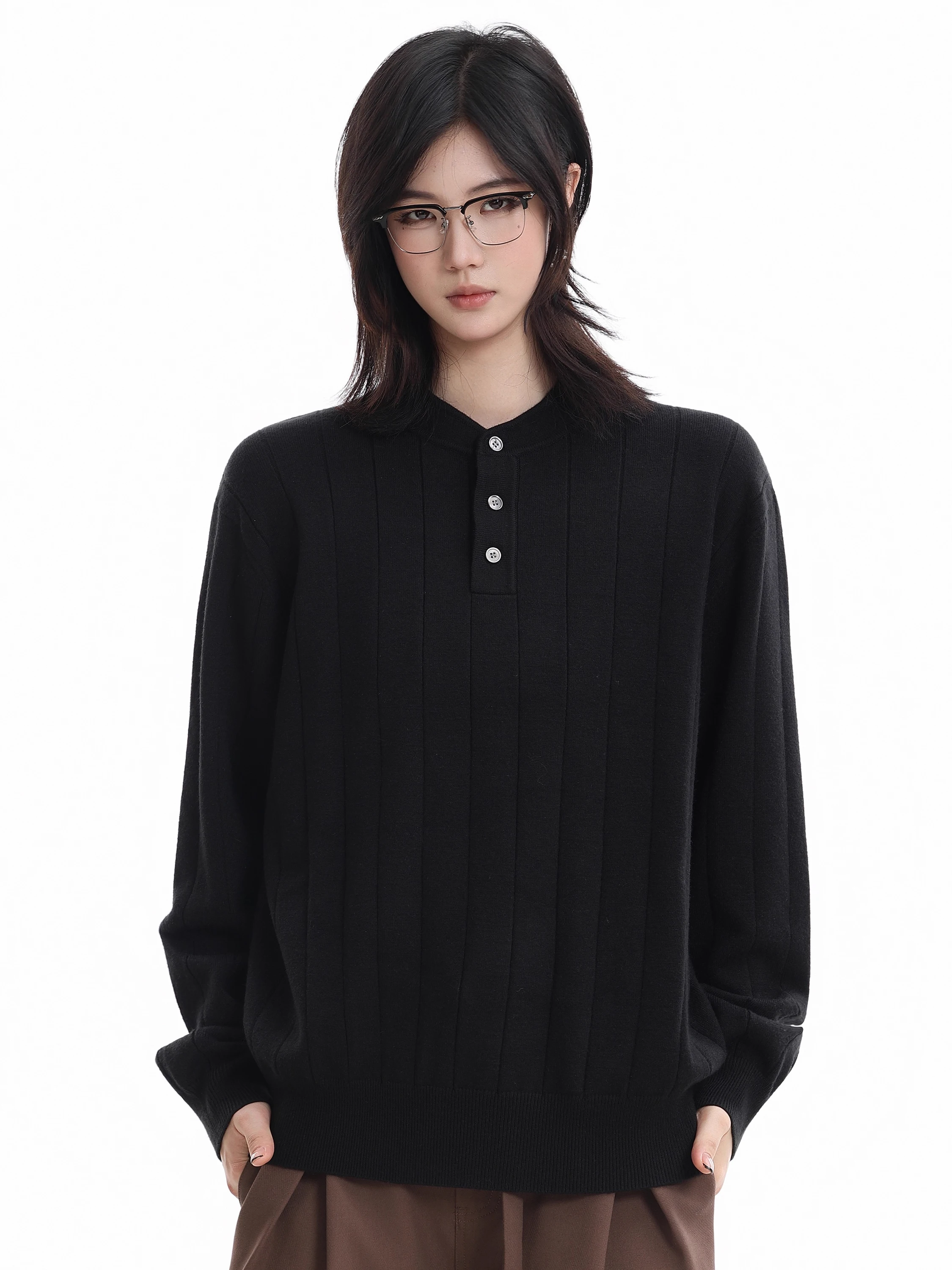 

Свободный мужской топ Long Sve с американской вязаной текстурой в стиле ретро, осенний универсальный топ для пар, молодежный топ Vitali Sle