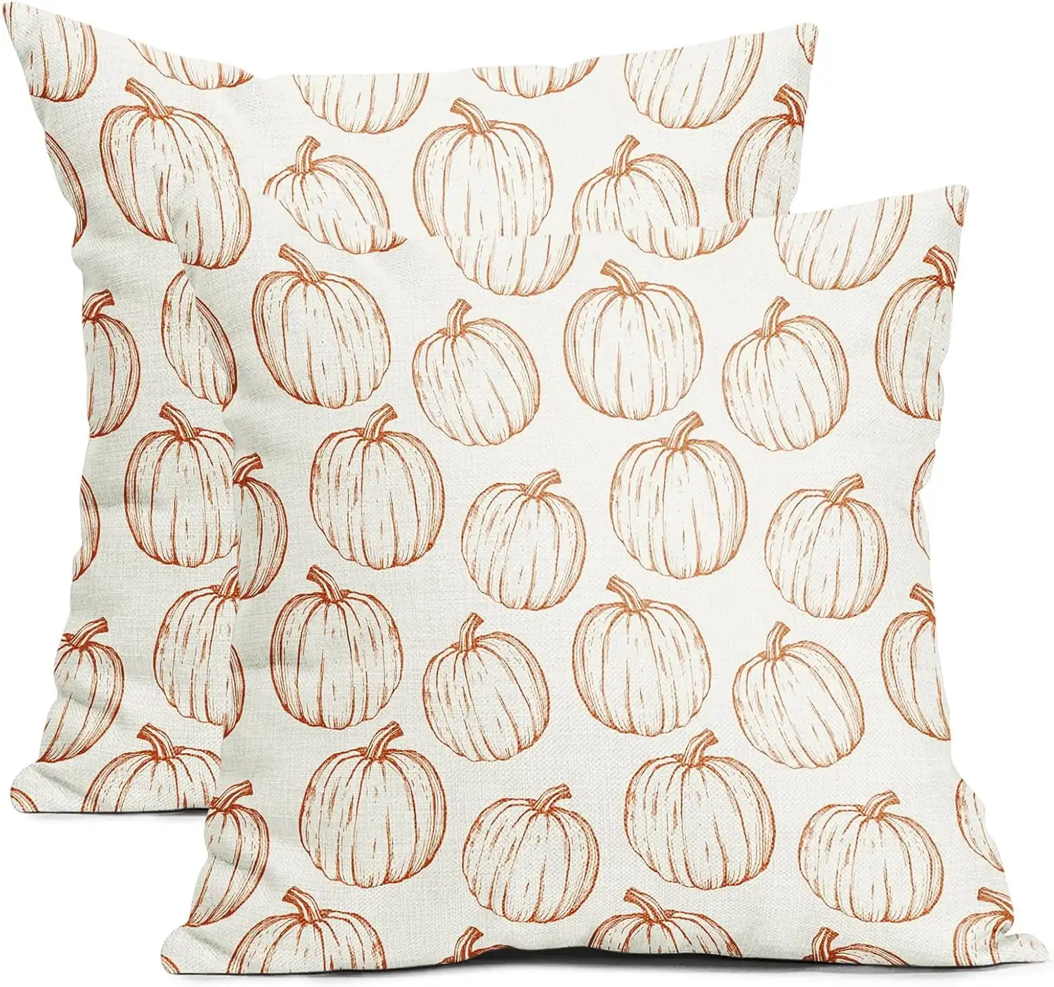 Fall Pillow Covers 20x20 Set of 2 Decorations Orange Pumpkin Throw Pillow Covers Decorative Thanksgiving Pillow Case