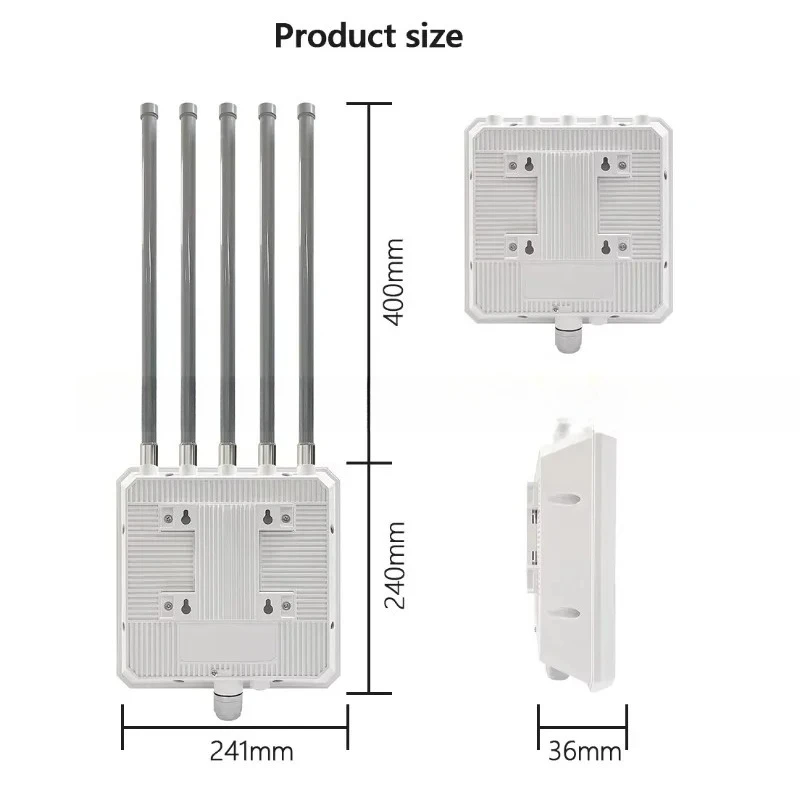 Industrial 1KM Long Range 2.4g 5g Wifi Amplifier Extender Wifi6 Mesh Router Gigabit Port Wifi Ap Outdoor Wireless Access Point