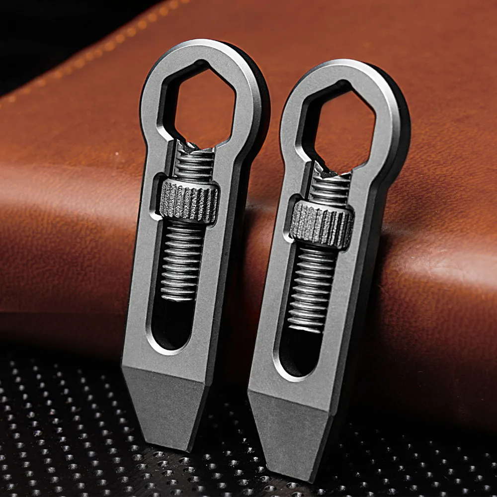 

Mini Titanium Alloy Multitools Crowbar Creative Mini Multifunctional Adjustable Wrench Keychain EDC Gadget Unboxing Tool For Men