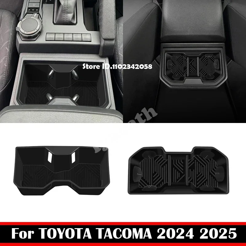 

For TOYOTA TACOMA 2024 2025 center conlose front rear water cup holder cover storage box Protective Cover interior accessories