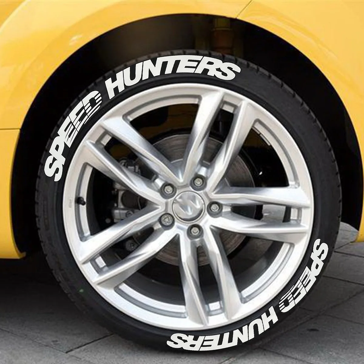 SPEED HUNTERS Tire Sticker Car And Motorcycle Tire Modified Letter Stickers Automotive Interior Supplies for BMW Benz Audi VW