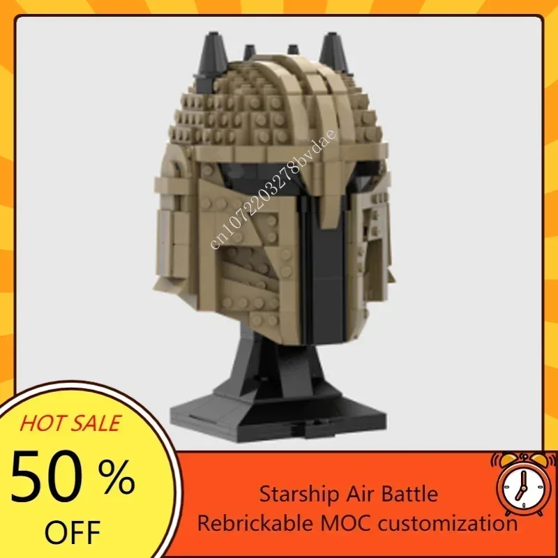 

Набор для сборки MOC «Космическая битва: Шлем Мандалорского Мастера-оружейника», 674 детали, технологичная головоломка, креативная сборка, игрушки-подарки