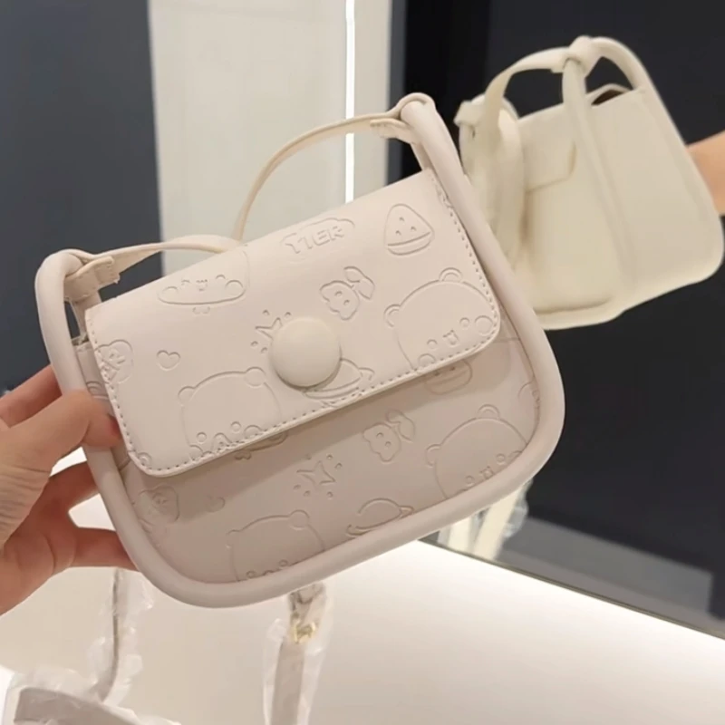 Bubu Yier Shoulder Bag Cute Panda Model Pattern Cartoon Print Shoulder Bag For Women Fashion Crossbody  Versatile Bag New Gifts