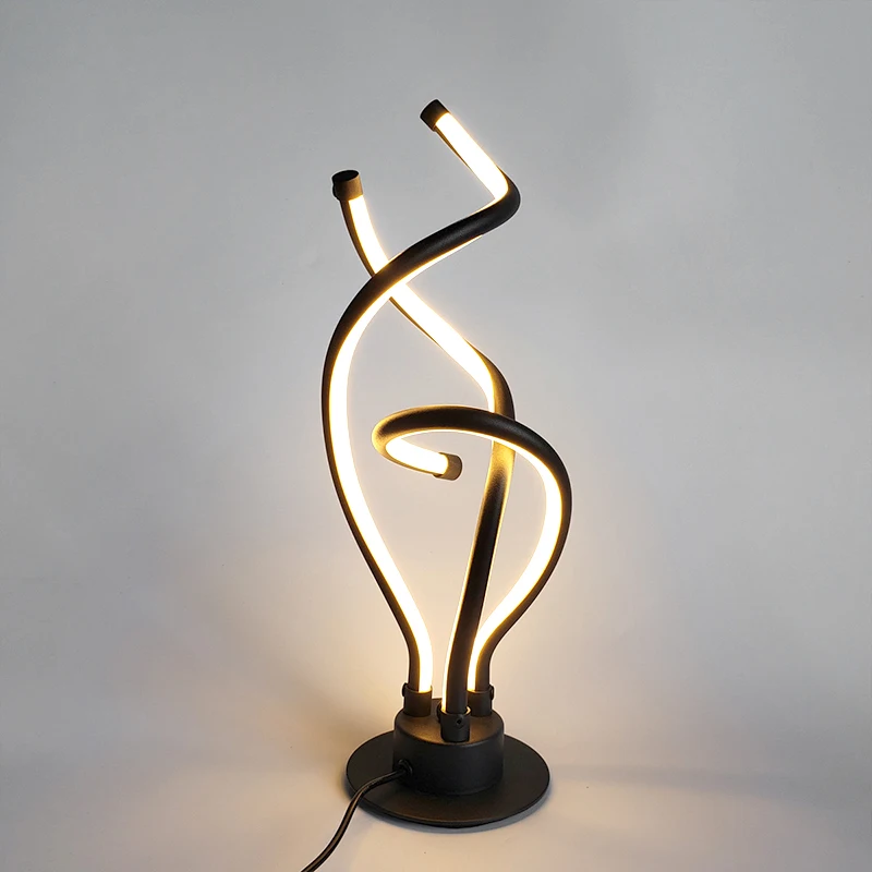 

Art Light Luxury LED Table Lamp Bedroom Head of bed modern personality spiral living room decoration Touch Dimmer reading light