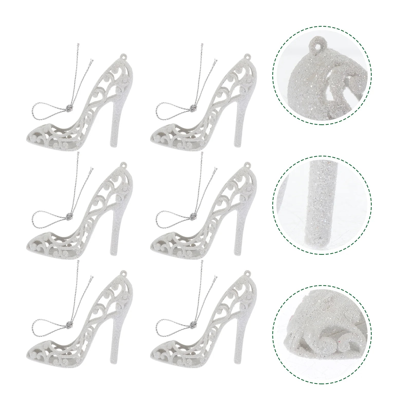 

6Pcs Xmas High Heels Pendants Christmas Hanging Decor Tree Ornaments Party Celebration Decorations Christmas High Heels Pendant