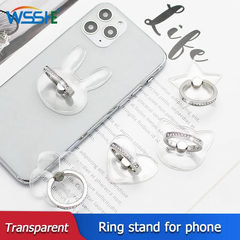 

Universal Transparent Finger Ring Mobile Phone Smartphone Stand Holder For iPhone Xiaomi Samsung Smart Phone MP3 Car Mount Stand