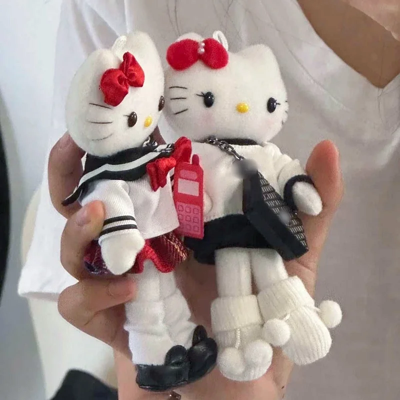 Olá kitty elegante academia série saco pequeno pingente bonito doce legal picante menina pernas longas kitty mochila pingente boneca de pelúcia