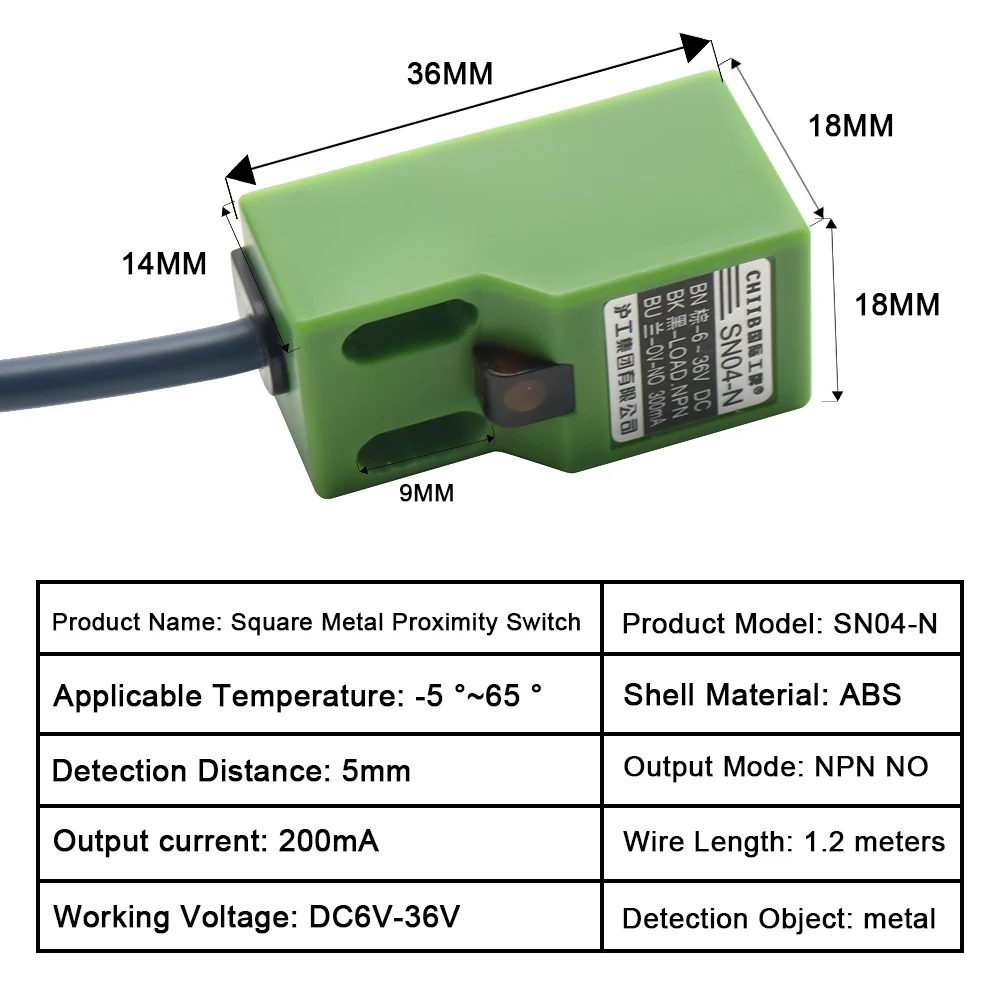 Inductive Proximity Sensor SN04-N SN04-N2 SN04-P SN04-P2 DC NPN PNP NO NC 4MM DC 6-36V Proximity Switch sensor SN04