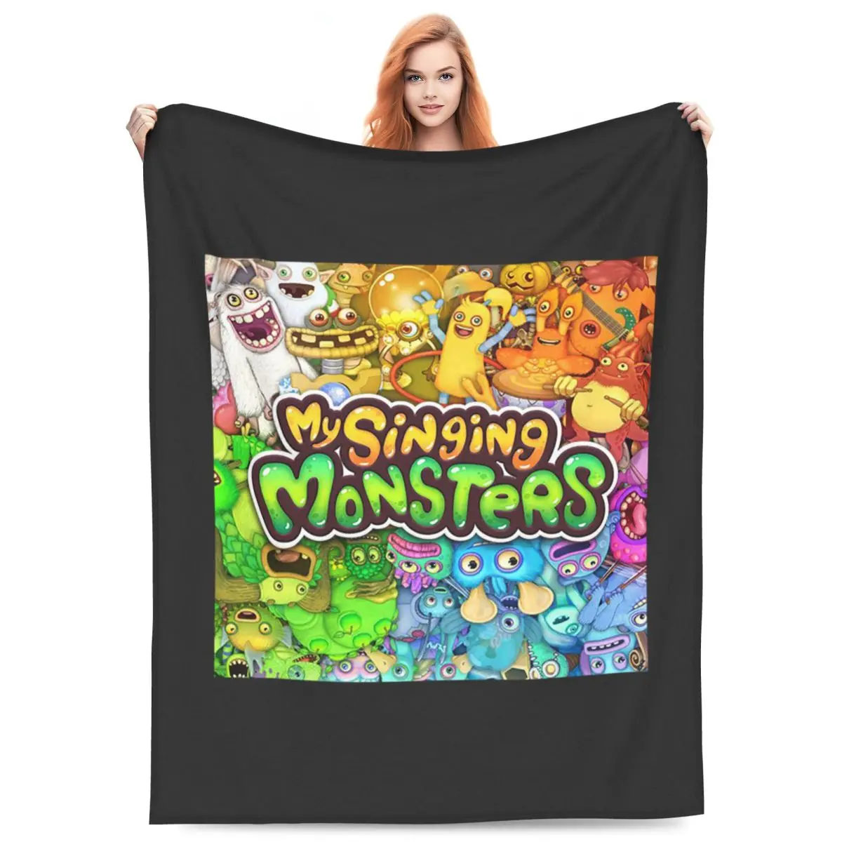 My Singing Monster Cartoon Blanket Flannel Sofa Throw Blanket Lightweight for Home Bedroom Outdoor Throws Bedspread Quilt