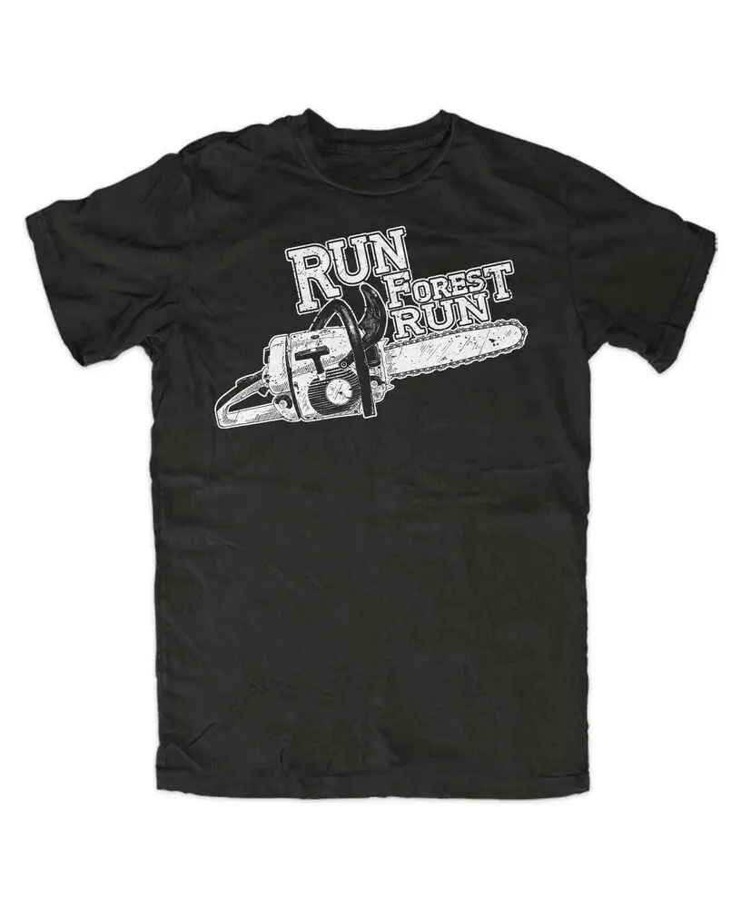 RUN FOREST RUN T-SHIRT BLACK DMC Running Forrest Running Gump Movie Quote Lumberjack  High Quality 100%Cotton Short Sleeve