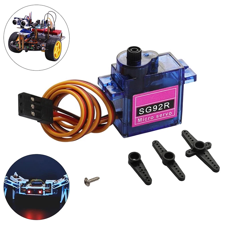 RC Helicopter Parts: 1Set 180/360 Degree 2.5KG SG92R Mini 9g Servo; Nylon Carbon Fiber Gear Upgrades for SG90